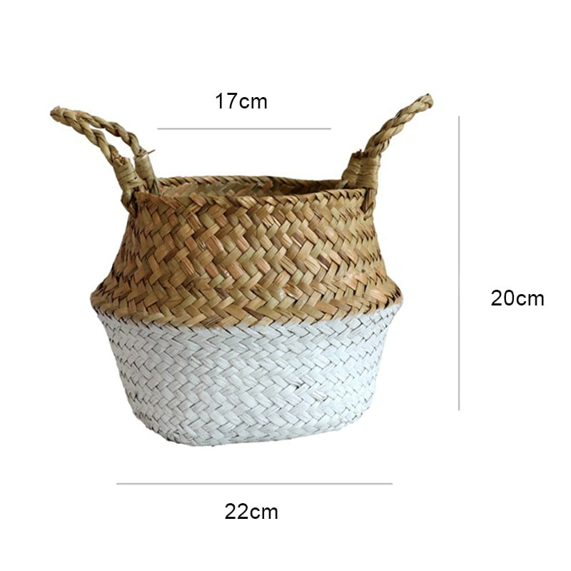 HULIANFU Straw Weaving Flower Plant Basket Grass Planter Basket Indoor Outdoor Flower Pots Cover Plant Containers for Plantable Plants FU