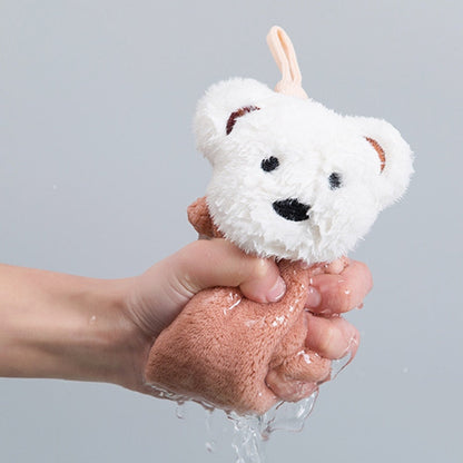 HULIANFU Soft Baby Towel Cartoon Animal Hand Towel Hanging Face Towel Cute Absorbent Bathing Towel For Bathroom Kitchen Quick Dry Towel