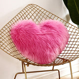 HULIANFU Sofa Pillow Cover+Inner Shaggy Pillow Love Heart Cushion Cover Faux Fur Sheepskin Pillow Case Living Room Decorative Pillowcases