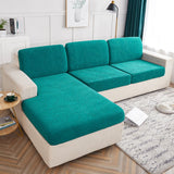 HULIANFU Waterproof 1/2/3/4 Seaters Cushion Sofa Seat Cover Anti-dust Tight Wrap Protector Jacquard Plush Fibre for Living room