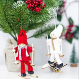 HULIANFU New Year  Gifts Cute Angel Ski Dolls Navidad Hanging Pendant Christmas Home Decor Xmas Tree Ornaments Noel Natal Decoration