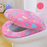 HULIANFU Thick Coral velvet luxury toilet Seat Cover Set soft Warm  One / Two-piece toilet Case Waterproof Bathroom WC Cover