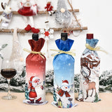 HULIANFU   Xmas Wine Bottle Dust Cover Noel Navidad Christmas Decoration for Home Dinner Decor Christmas Gift Tree Ornament New Year 2023