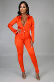 Woman OL satin Suit Solid Color Long Sleeve V Neck lapel Short Jumpsuit+pencil pants Tracksuit S-2XL 15Color
