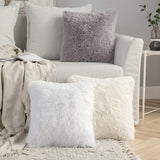 HULIANFU Solid Soft Fluffy Cushion Cover Decorative Sofa Pillow Cover Home Pillowcase White Pink Gray Shaggy Fur Cushion Cover 43x43cm