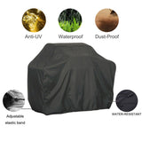 HULIANFU Waterproof BBQ Cover Anti-Dust Outdoor Heavy Duty Charbroil Grill Cover Rain Protective Barbecue Cover 7 Sizes Black BBQ Cover