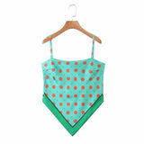 New Women vintage paisley print spaghetti strap sexy chic camis tank ladies summer backless bowknot sling tops LS3866