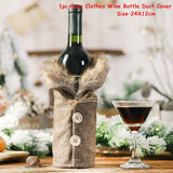 HULIANFU   Xmas Wine Bottle Dust Cover Noel Navidad Christmas Decoration for Home Dinner Decor Christmas Gift Tree Ornament New Year 2023