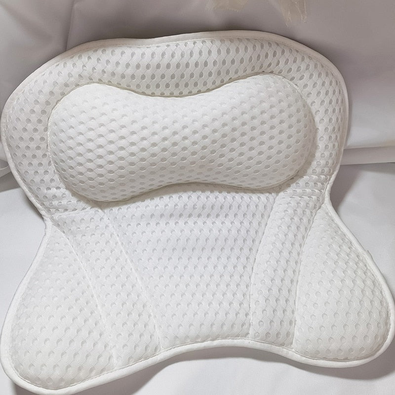 HULIANFU SPA Non-Slip Bath Pillow with Suction Cups Bath Tub Neck Back Support Headrest Pillows Thickened Home Cushion Accersory