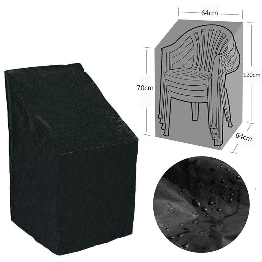 HULIANFU Stacked Chair Dust Cover Storage Bag Outdoor Garden Patio Furniture Protector High Quality Waterproof Dustproof Chair Organizer