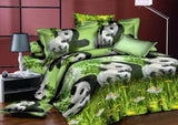 HULIANFU JUSTCHIC 3D Bedding Set Animal Print Queen Quilt Cover Lion Tiger Wolf Dog Cat Duvet Cover Pillowcase Flat Sheet Bed Cover