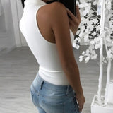 Summer Casual Top Tees Women T-Shirt  Zipper Tank Tops Women Sleeveless Sexy Slim Crop Top Female Slim Black White Tops