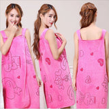 HULIANFU Microfiber Soft Bath Towel Fashion Women Sexy Wearable Quick Dry Magic Bathing Beach Spa Bathrobes Wash Clothing Beach Dresses