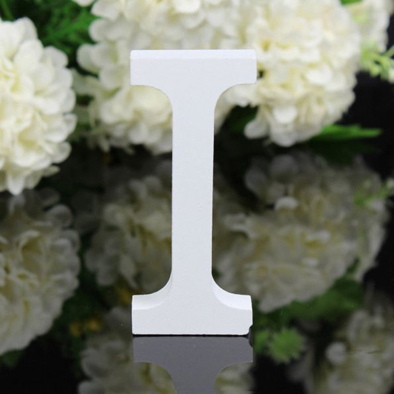 HULIANFU White Wood Letter Alphabet DIY Personalised Name Design Art Crafts Free Standing Xmas Birthday Wedding Party Home Decoration