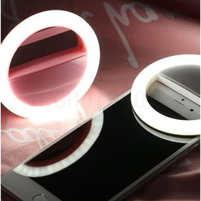 HULIANFU Selfie Ring Light for Mobile Phone Video Light Lighting Camera Portable Dry Battery Dimmable Light Makeup Mini Round Fill Light