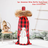 HULIANFU   Xmas Wine Bottle Dust Cover Noel Navidad Christmas Decoration for Home Dinner Decor Christmas Gift Tree Ornament New Year 2023