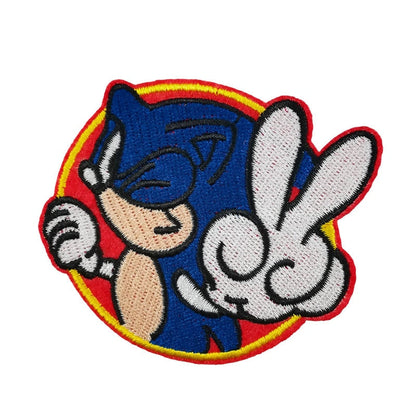 HULIANFU Sonic anime games cloth Patch Embroidered Patches For Clothing Iron On Patches On Clothes Patch DIY Garment Decoration Clothing