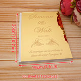 HULIANFU Personalized Wedding Guestbook Acrylic Mirror Cover Signature Books Customized Gift Engagement Souvenir Party Decor Favors
