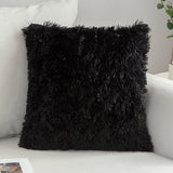 HULIANFU Solid Soft Fluffy Cushion Cover Decorative Sofa Pillow Cover Home Pillowcase White Pink Gray Shaggy Fur Cushion Cover 43x43cm