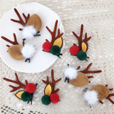 HULIANFU 2023 Christmas Antler Hair Clips Deer Ear Hairpins Festival Christmas Headbands Pine Cones Hair Ball Adult Headwear Hair Accessories