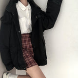 Basic Jackets Women Chic All-match Retro Solid Zipper Design Ulzzang Lovely Fashion Teens Overcoats Daily Vintage Womens Outwear