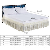 HULIANFU Princess Lace Bed Skirt Home Hotel Bed Cover Without Surface Elastic Band Bed Skirts Bedspread Twin/Full/Queen/King Size