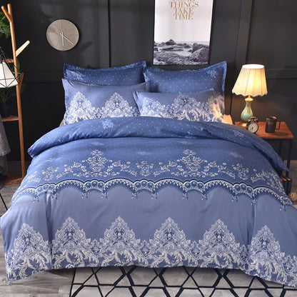 HULIANFU Northern Europe Bedding Sets Home Textile Simple Style Floral Pattern Bedclothes Duvet Cover Pillowcase Bed Sheets