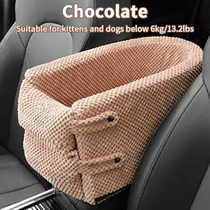 HULIANFU Portable Pet Dog Car Seat Central Control Nonslip Dog Carriers Safe Car Armrest Box Booster Kennel Bed For Small Cat Dog Travel