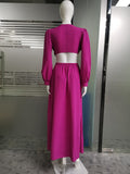 hulianfu Ellafads Woman Dress  High Waist V-neck Women's Dress Pleated Solid Color Ruffled Dress Dresses For Women