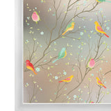 HULIANFU Privacy Window Film Opaque Non-Adhesive Bird Decals Decorative Glass Covering Static Cling Tint Frosted Window Stickers for Home