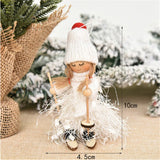 HULIANFU New Year  Gifts Cute Angel Ski Dolls Navidad Hanging Pendant Christmas Home Decor Xmas Tree Ornaments Noel Natal Decoration