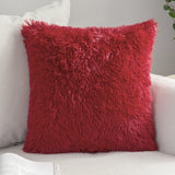 HULIANFU Solid Soft Fluffy Cushion Cover Decorative Sofa Pillow Cover Home Pillowcase White Pink Gray Shaggy Fur Cushion Cover 43x43cm