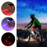 HULIANFU Waterproof Bicycle Cycling Lights Taillights LED Laser Safety Warning Bicycle Lights Bicycle Tail Bicycle Accessories Light