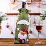 HULIANFU   Xmas Wine Bottle Dust Cover Noel Navidad Christmas Decoration for Home Dinner Decor Christmas Gift Tree Ornament New Year 2023