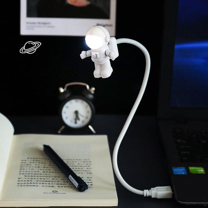 HULIANFU Portable USB Powered Night Light Astronaut Shape Reading Desk Lamp DC 5V LED Light For Computer Laptop PC Lighting Space Lovers