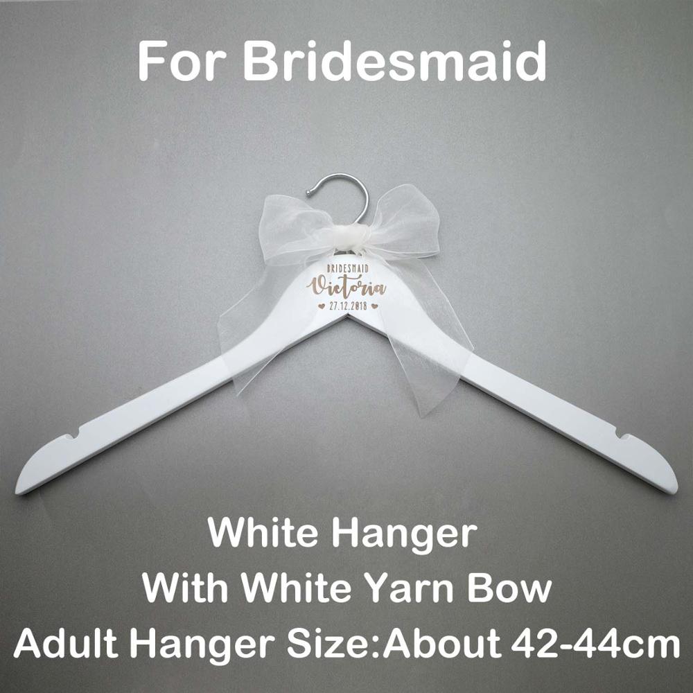 HULIANFU Personalized Wedding Hanger Bridal Shower Gift Engrave Name Wood Hanger Bridesmaid  Groomsmen Hanger Laser Cut Dress Hanger