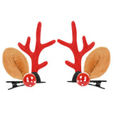 HULIANFU 2023 2pcs/set Elk Christmas Hair Clips Adult Kids Girl New Year Gift Christmas Hair Accessories Ear Hairpins Xmas Navidad Natal Decor