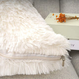 HULIANFU Solid Soft Fluffy Cushion Cover Decorative Sofa Pillow Cover Home Pillowcase White Pink Gray Shaggy Fur Cushion Cover 43x43cm