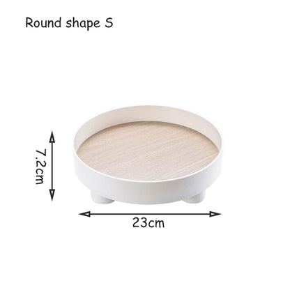 HULIANFU Storage Tray Home Decor Organizer Decorations Trays Candle Holder Wooden Tray for Perfume Vanity Coffee Table Food Plates