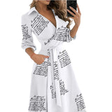 Spring Summer Lady Cover Up Women&#39;s Shirt Dress Wave Print Long Sleeve V-Neck Casual Loose Holiday Midi Dress Plus Size