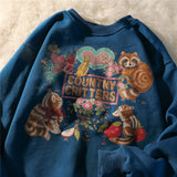 Harajuku Animal Cat Fun Print Sweatshirts Hoddies for Teens Girls Fashion Clothes Autumn New Streetwear Womens Winter Tops