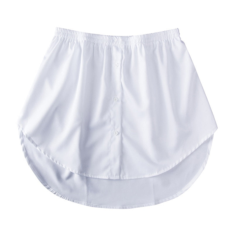 Hulianfu Detachable Underskirt Cotton Shirt Extender for Women Irregular False Skirt Tail Blouse Hem Plaid Mini Skirt Extender Hemline