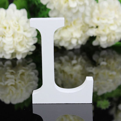 HULIANFU White Wood Letter Alphabet DIY Personalised Name Design Art Crafts Free Standing Xmas Birthday Wedding Party Home Decoration