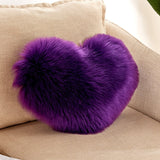 HULIANFU Sofa Pillow Cover+Inner Shaggy Pillow Love Heart Cushion Cover Faux Fur Sheepskin Pillow Case Living Room Decorative Pillowcases