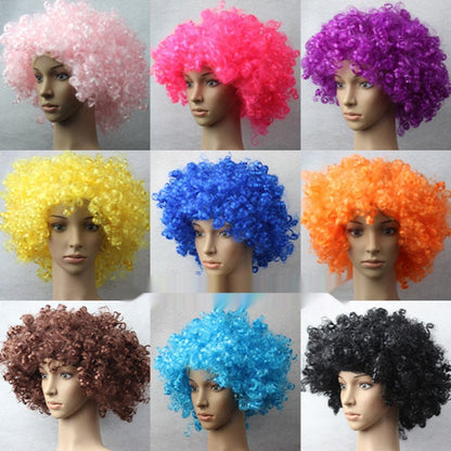 HULIANFU Round Curly Wig Carnival Children Adult Explosion Hair Hat Children  Day Party Accessories Fluffy Funny Clown Fans Hairstyle