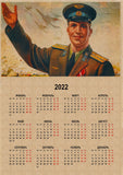HULIANFU Russian Version Kraft Paper Posters of The Soviet Union CCCP USSR President Stalin Marx Lenin  Calendar Sticker Home Decor