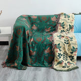 HULIANFU Junwell 100% Cotton Muslin Plaid Sofa Cover Summer Blanket Gauze Bed Chic Tassel Multifunction Travel Breathable Throw Blanket