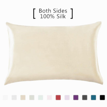 HULIANFU Silk Pillowcase Hair Skin, 19 Momme 100% Pure Natural Mulberry Silk Pillowcase Standard Size, Pillow Cases Cover Hidd