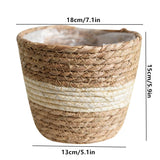 HULIANFU Straw Weaving Flower Plant Basket Grass Planter Basket Indoor Outdoor Flower Pots Cover Plant Containers for Plantable Plants FU