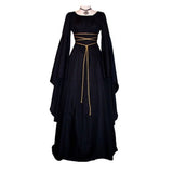 Medieval Renaissance Court Cosplay Viking Gothic Halloween Costume Women Dress Bandage Slim Retro Irregular Vintage Vestido